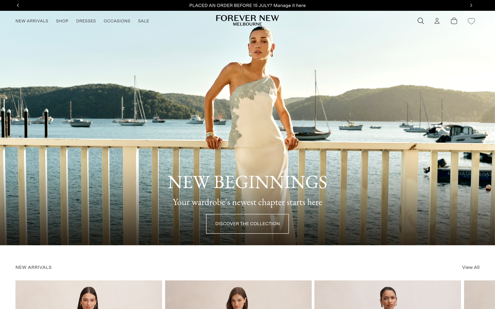 Forever New homepage preview
