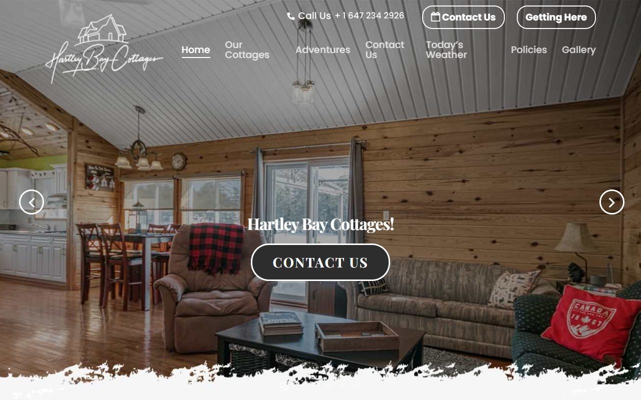 HB Cottages homepage preview